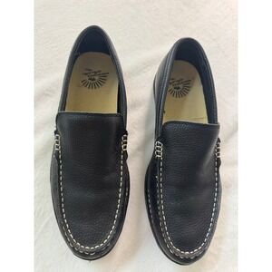 Margaritaville Vennie Mens Black Leather Loafers Slip On Shoes MG1469A Size 12